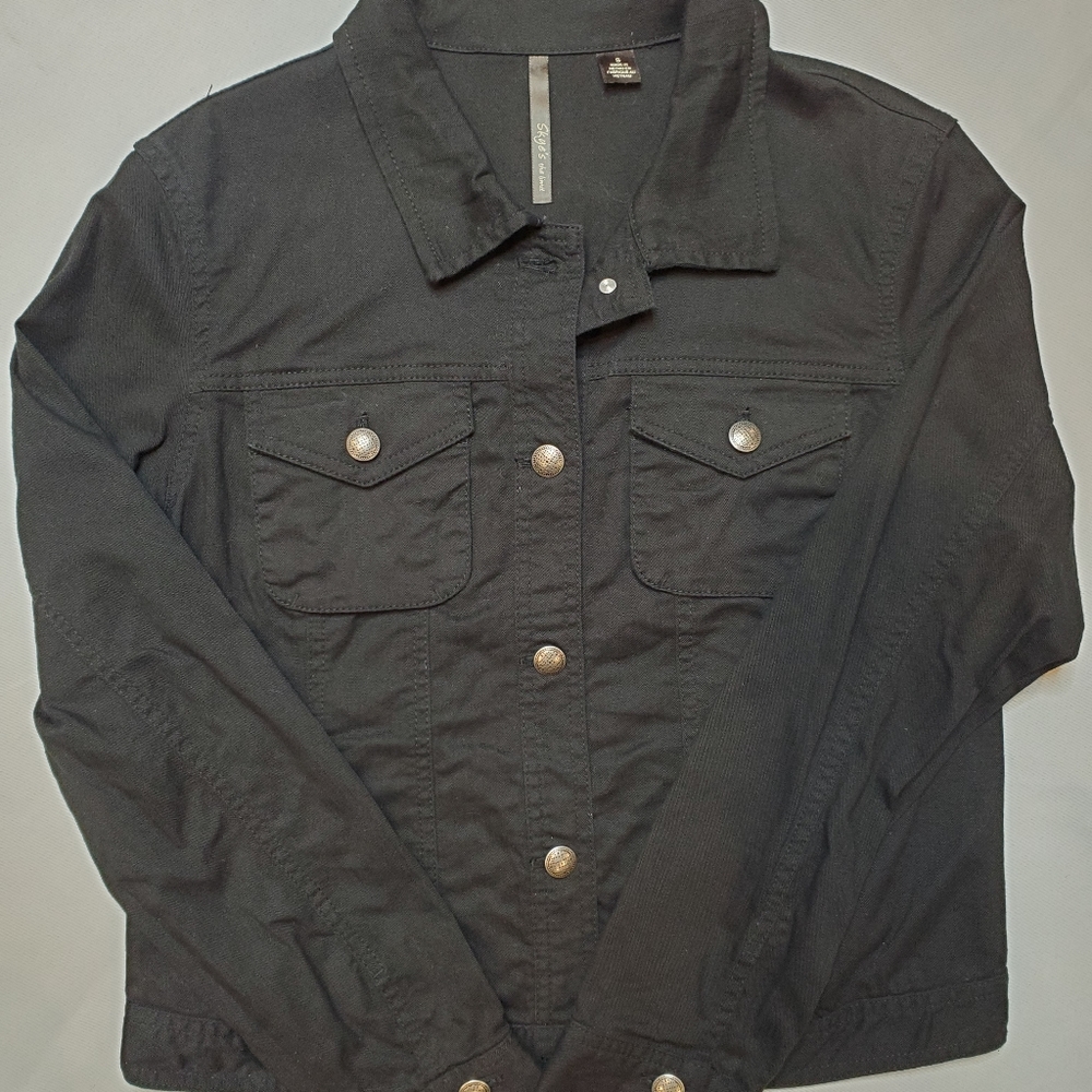 Skye's the Limit Black Jean Jacket sz Small